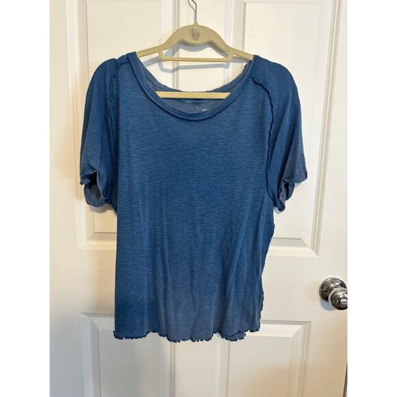Pilcro by Anthropologie Tops - Anthropologie Pilcro Short Sleeved Cotton Slub Crewneck Tee in Blue XL